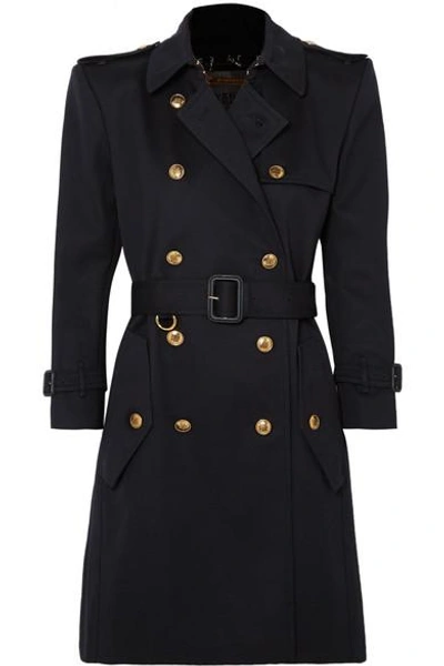 Shop Givenchy Cotton-twill Trench Coat In Navy