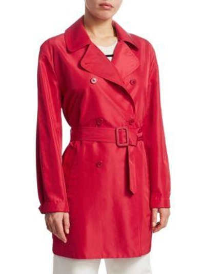 Shop Loro Piana Cappotto Silk Rain Coat In Red