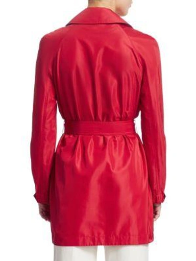 Shop Loro Piana Cappotto Silk Rain Coat In Red