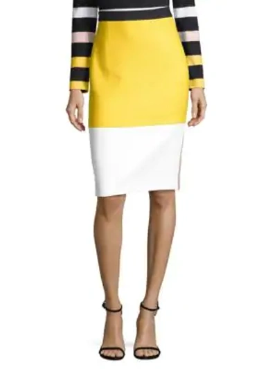 Shop Hugo Boss Vylotea Colorblock Pencil Skirt In Navy