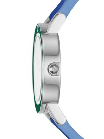 Shop Tory Burch Ellsworth Stainless Steel Leather-strap Watch In Silver