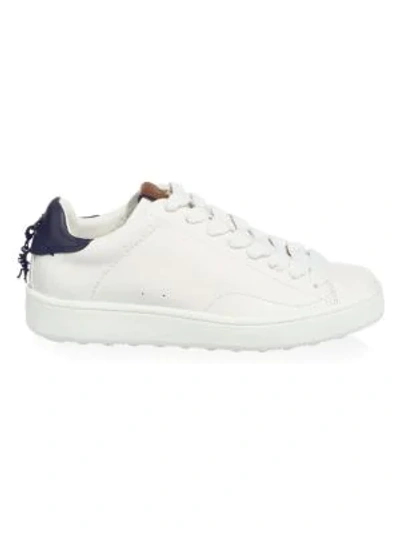 Shop Coach Leather Lace-up Low Top Sneakers In White