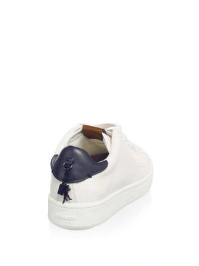 Shop Coach Leather Lace-up Low Top Sneakers In White