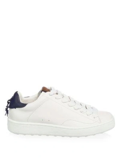 Shop Coach Leather Lace-up Low Top Sneakers In White