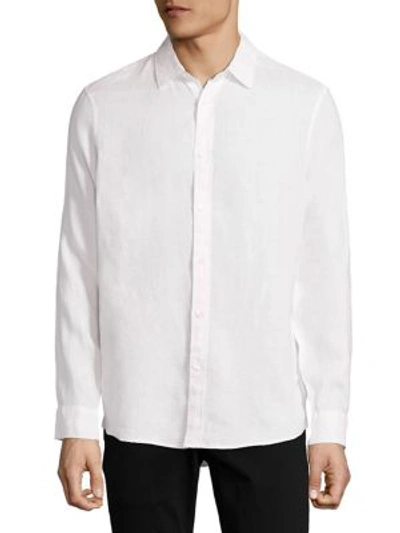 Shop Michael Kors Regular-fit Linen Shirt In White