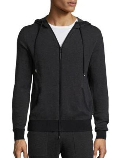 Shop Michael Kors Long Sleeve Cotton Hoodie In Black