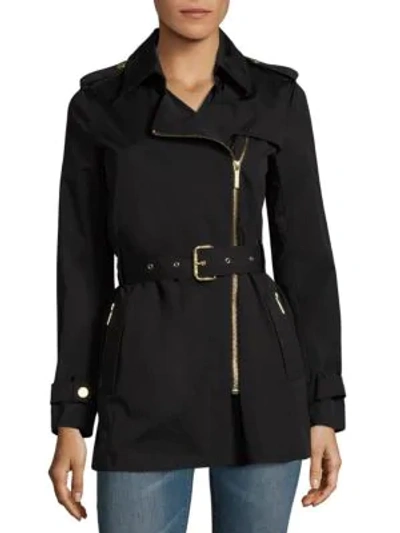 Michael michael kors shop asymmetrical zip trench coat