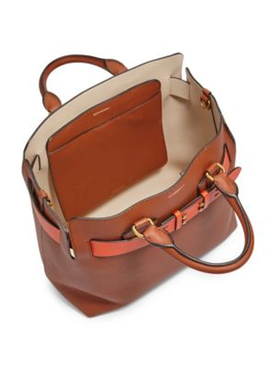 Shop Burberry Marais Belt Leather Shoulder Bag In Tan