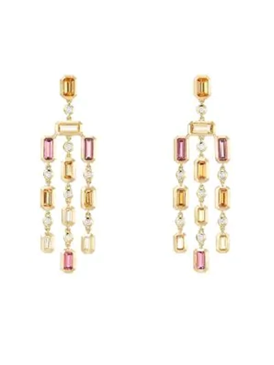 Shop David Yurman Novella Hampton Gemstone & Diamond Chandelier Earrings In Spessartite Garnet