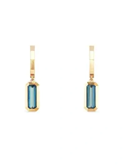 Shop David Yurman Women's Novella Hoop Earrings In Gemstone In Hampton Blue Topaz