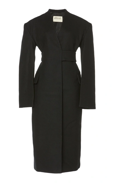 Shop A.w.a.k.e. Open Sleeve Belted Coat In Black