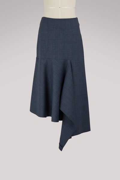 Shop Balenciaga Godet Skirt In Blue