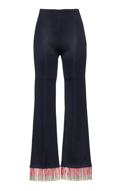 Shop Galvan Molten Fringe Trouser In Navy