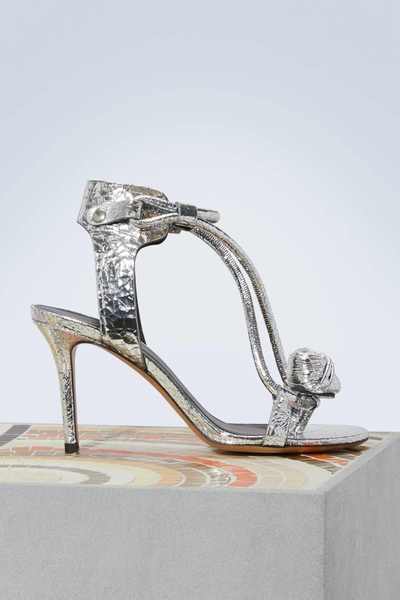 Shop Isabel Marant Ablee Heeled Sandals In Silver