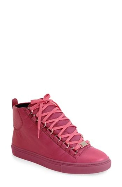 Shop Balenciaga High Top Sneaker In Pink