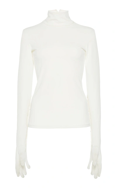 Shop A.w.a.k.e. Gloved Turtleneck Top In White