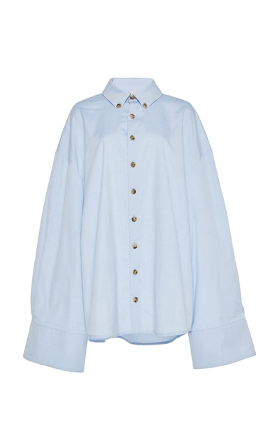 Shop A.w.a.k.e. Oversized Crisp Cotton Shirt In Blue