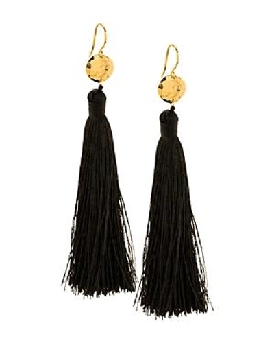 Shop Gorjana Leucadia Tassel Earrings In Black/gold