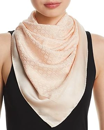 Shop Ferragamo Gancini Silk Scarf In Pale Pink