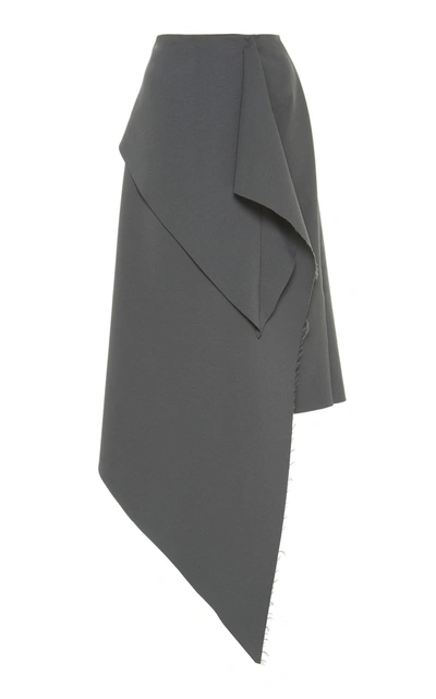 Shop A.w.a.k.e. Asymmetric Draped Skirt In Grey