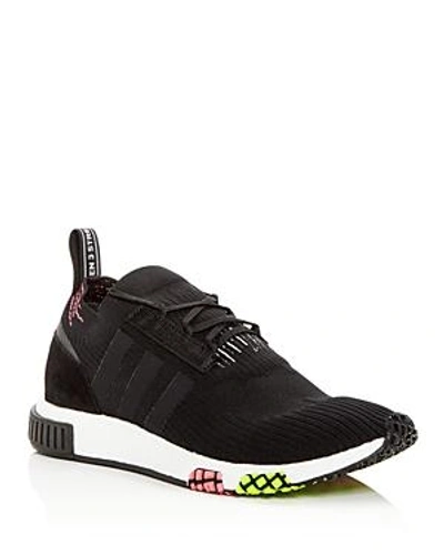 Shop Adidas Originals Men's Nmd R1 Knit Lace Up Sneakers In Black