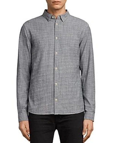 Shop Allsaints Dulwich Regular Fit Button-down Shirt In Light Gray