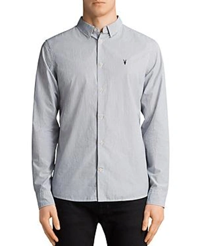 Shop Allsaints Kelso Slim Fit Button-down Shirt In Ink Stripe