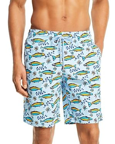 Shop Vilebrequin Okoa Fish Swim Trunks In Sky Blue