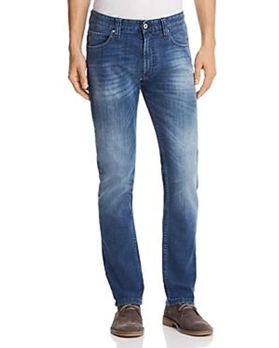 Shop Emporio Armani Straight Fit Five-pocket Jeans In Medium Wash