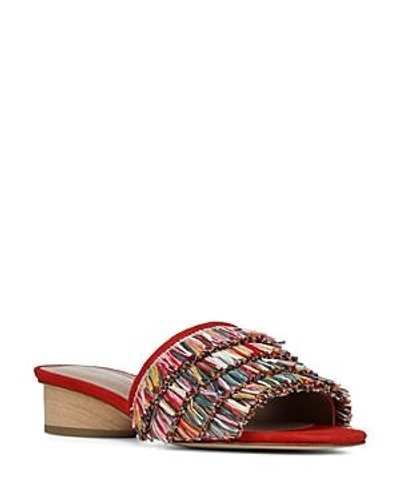 Shop Donald Pliner Women's Reise Fringe Slide Sandals In Red