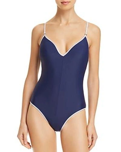 Shop Sam Edelman Pop Solids One Piece Swimsuit In Navy