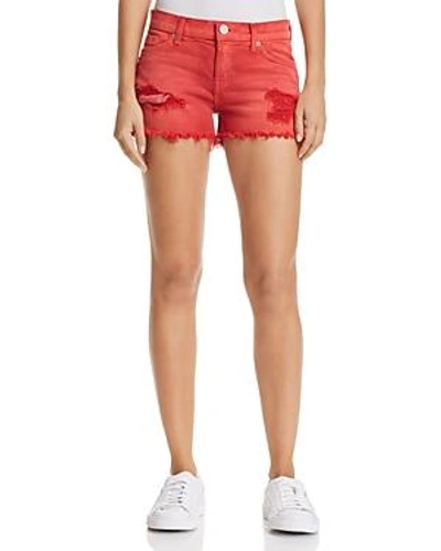Shop Hudson Kenzie Cutoff Denim Shorts In Red Alert