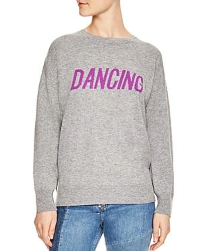 Shop Sandro Figlio Wool & Cashmere Dancing Graphic Sweatshirt In Mocked Gray