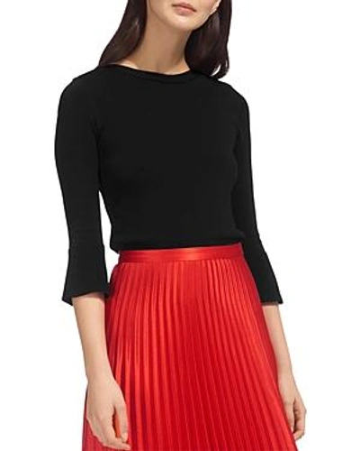 Shop Whistles Knit Bell-sleeve Top In Black