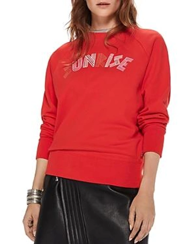 Shop Scotch & Soda Sunrise Graphic Sweatshirt In Poppy Red