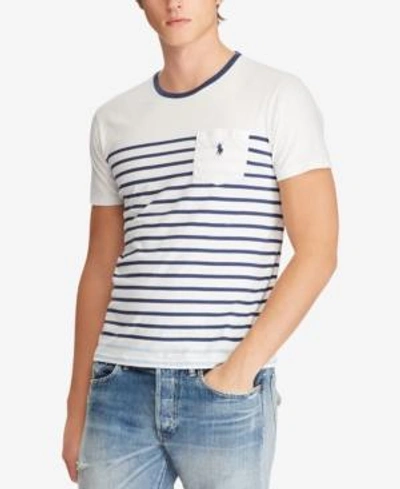 Shop Polo Ralph Lauren Men's Classic Fit Striped T-shirt In White Multi