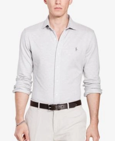 Polo Ralph Lauren Men's Herringbone Knit Dress Shirt In Andover  Heather/white | ModeSens