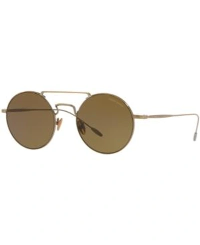 Shop Giorgio Armani Sunglasses, Ar6072 In Brown/gold