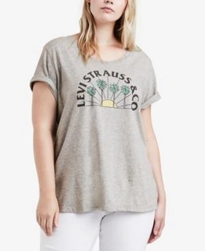 Shop Levi's Plus Size Cotton Logo T-shirt In Arch Smokestack Heather
