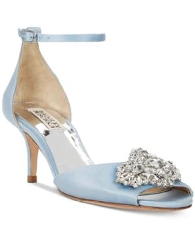 Shop Badgley Mischka Halsey Evening Sandals Women's Shoes In Light Blue