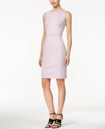 Shop Calvin Klein Scuba Crepe Sheath Dress, Regular & Petite Sizes In Opal