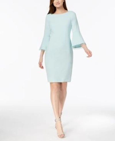 Shop Calvin Klein Bell-sleeve Sheath Dress, Regular & Petite In Seaspray