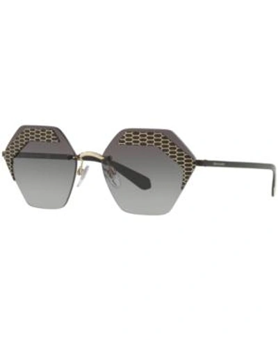 Shop Bvlgari Polarized Sunglasses, Bv6103 In Gray Gradient/black
