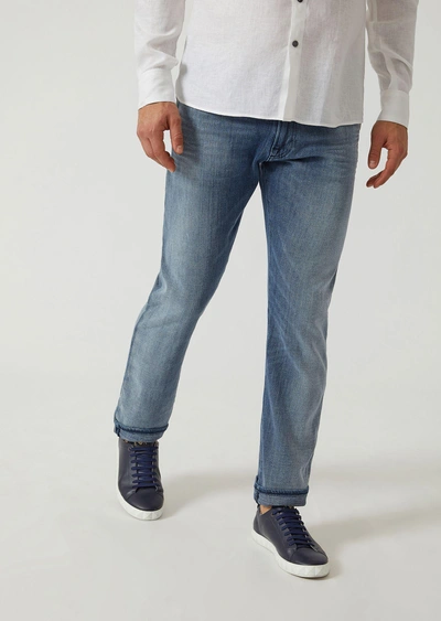 Shop Emporio Armani Regular Jeans - Item 42665635 In Blue