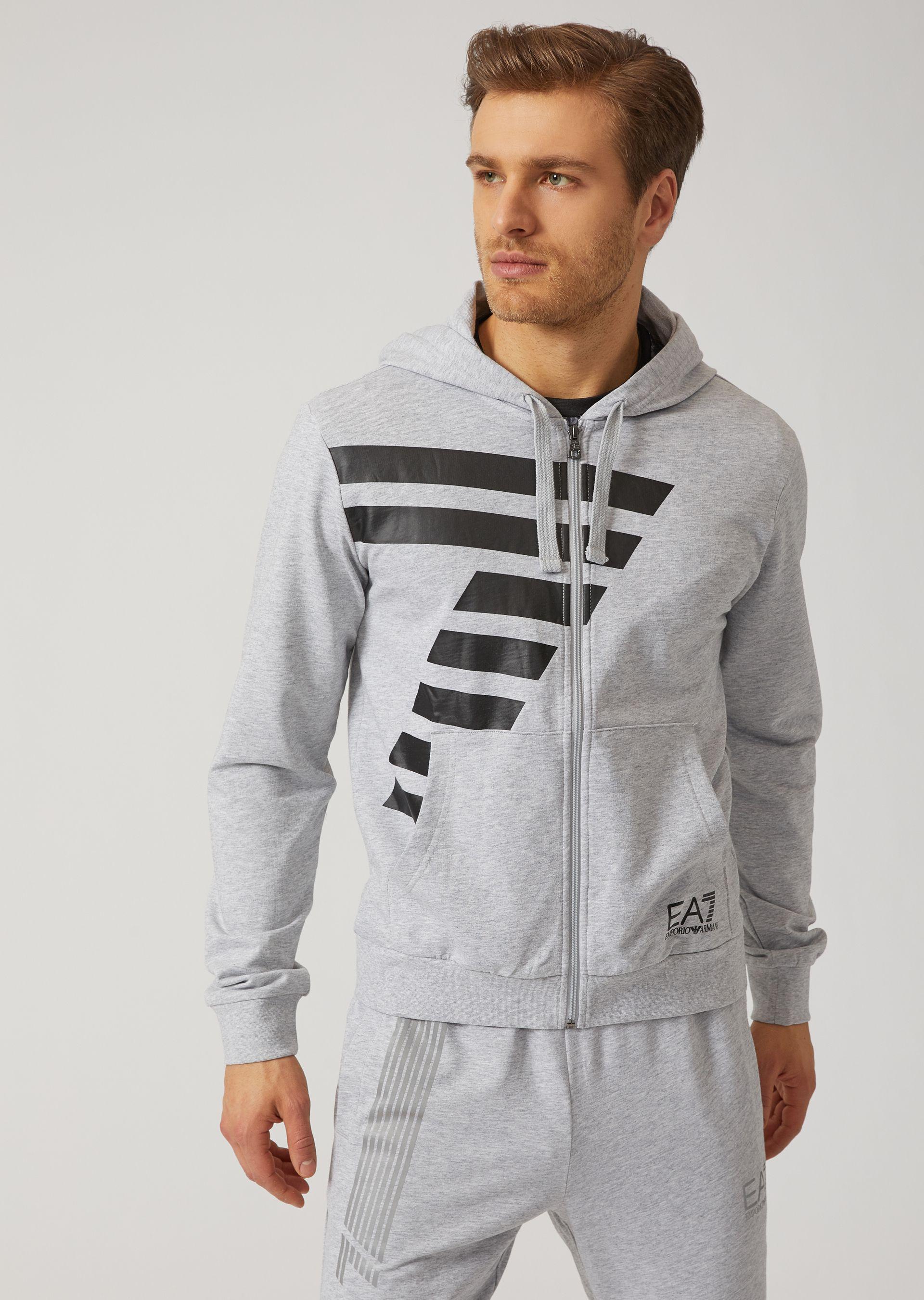 Emporio Armani Hoodies - Item 12160354 In Mélange Gray ; Navy Blue ...