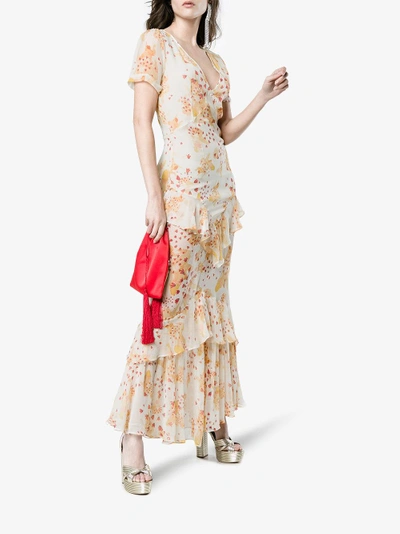 Shop De La Vali Juliet Silk Chiffon Dress In Multicolour