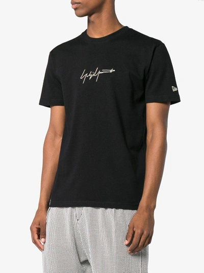 Shop Yohji Yamamoto New Era Signature Logo T-shirt In Black