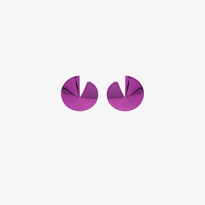 Shop Gaviria Jewellery Gaviria Purple Fortune Cookie Earrings In Pink/purple
