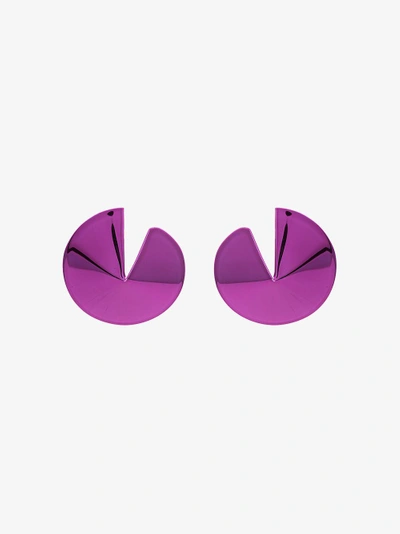 Shop Gaviria Jewellery Gaviria Purple Fortune Cookie Earrings In Pink/purple