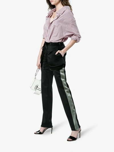 Shop Valentino Side Stripe Trousers In Schwarz